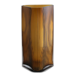 Load image into Gallery viewer, Vivin Ribbed XL Glass Vase - Amber
