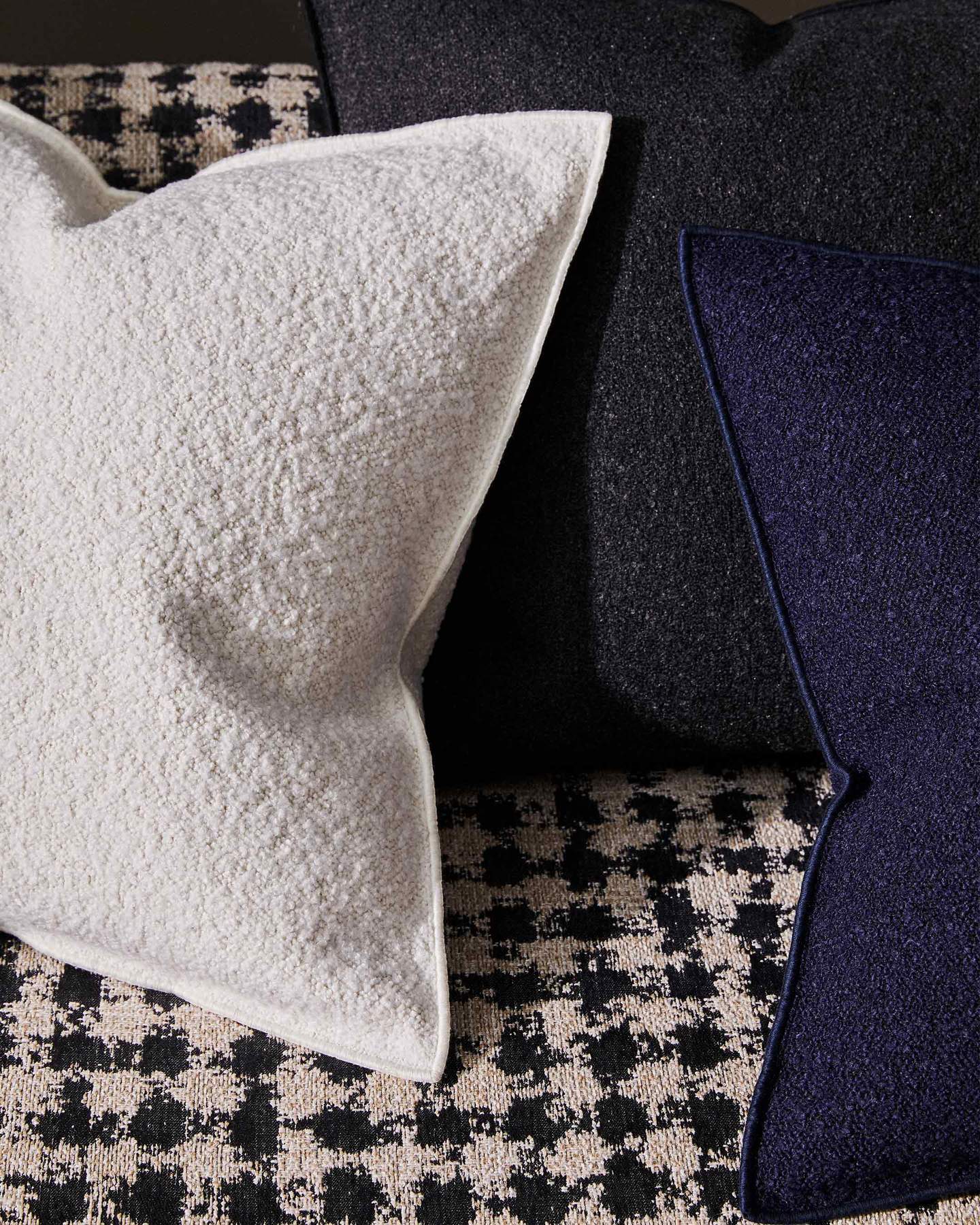 Weave Alberto Boucle Fabric 50cm Cushion - Midnight
