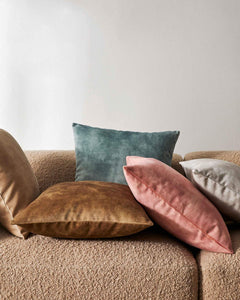 Weave Ava Velvet Fabric 50cm Cushion - Aqua