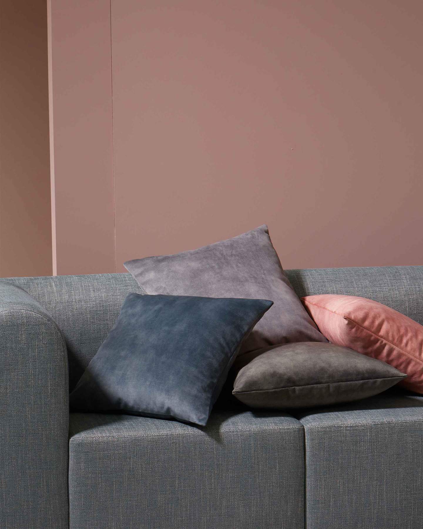 Weave Ava Velvet Fabric 50cm Cushion - Atlantic