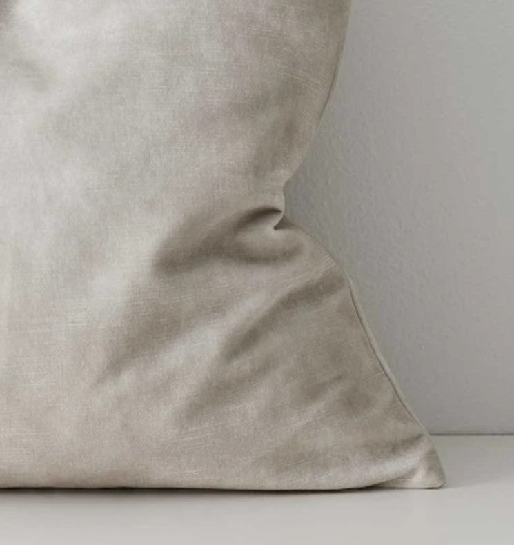 Weave Ava Velvet Fabric 50cm Cushion - Ecru