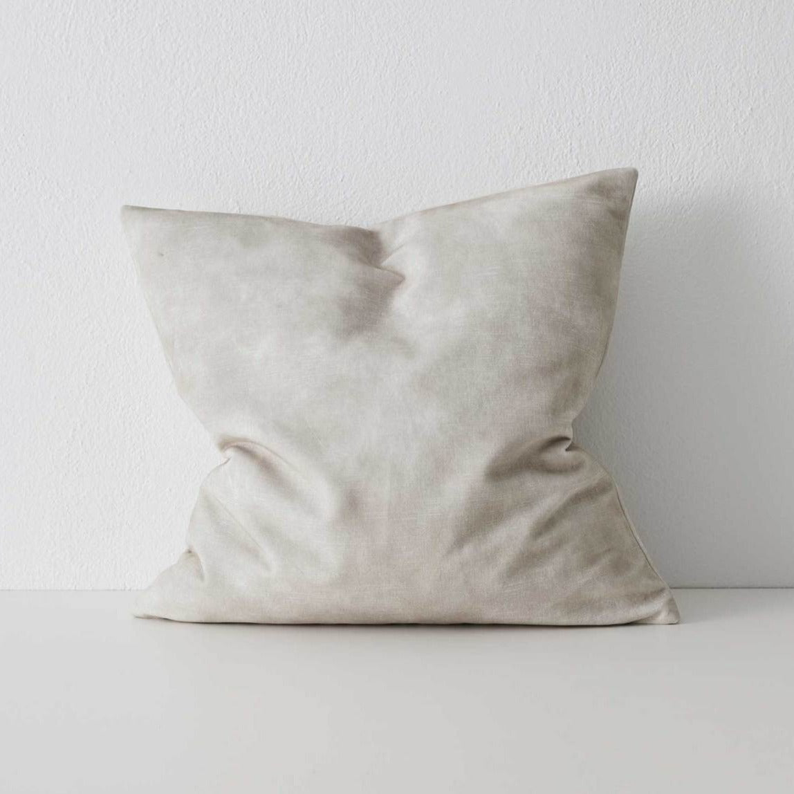 Weave Ava Velvet Fabric 50cm Cushion - Ecru