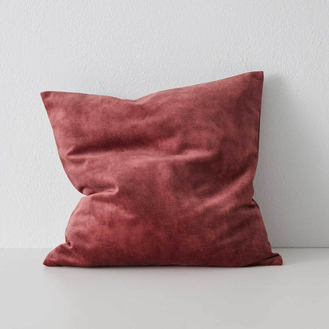 Weave Ava Velvet Fabric 50cm Cushion - Madder