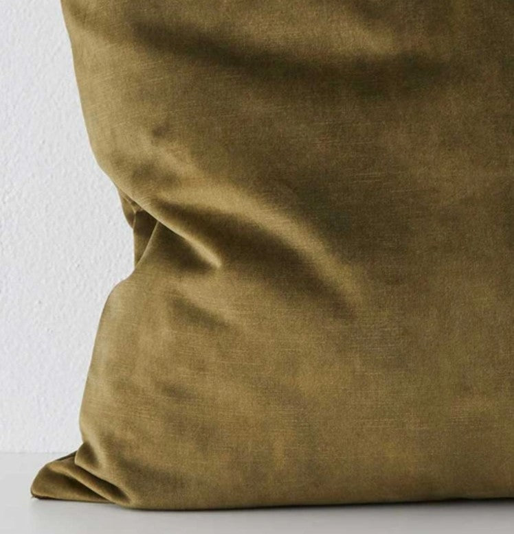 Weave Ava Velvet Fabric 50cm Cushion - Moss