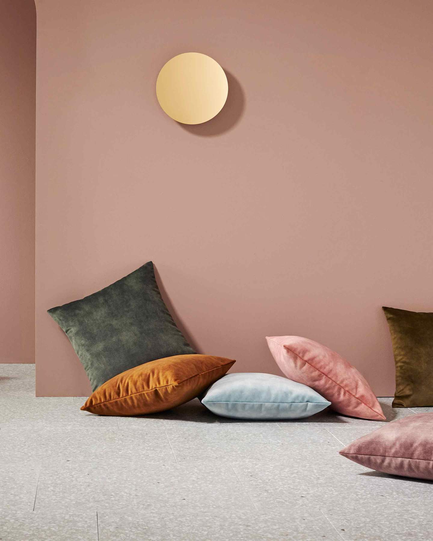 Weave Ava Velvet Fabric 50cm Cushion - Moss