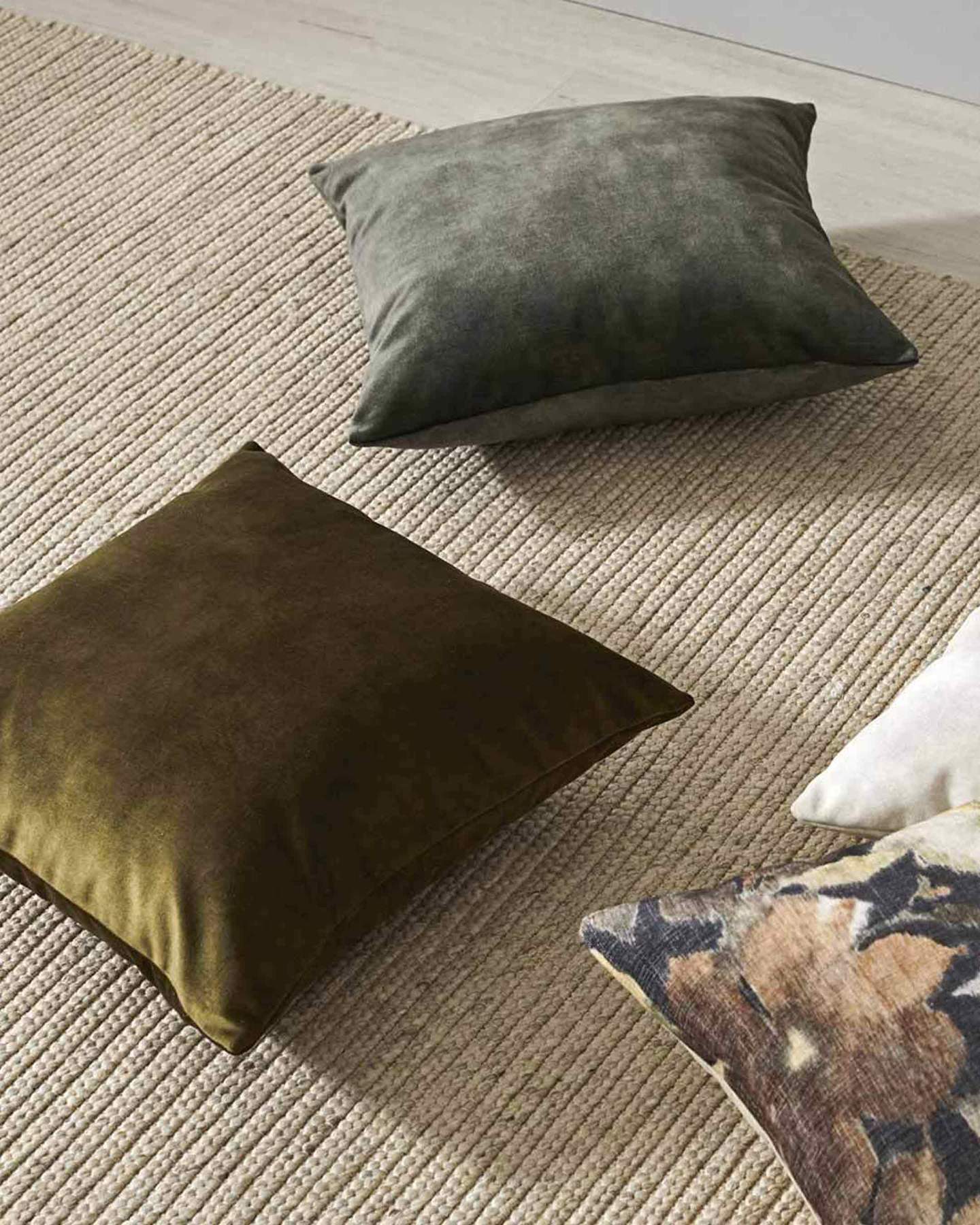 Weave Ava Velvet Fabric 50cm Cushion - Moss