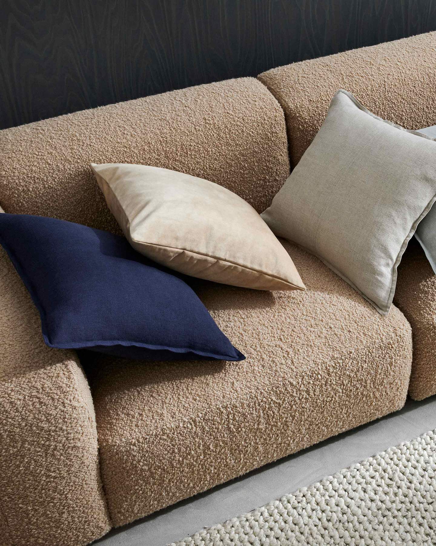 Weave Ava Velvet Fabric 50cm Cushion - Nougat