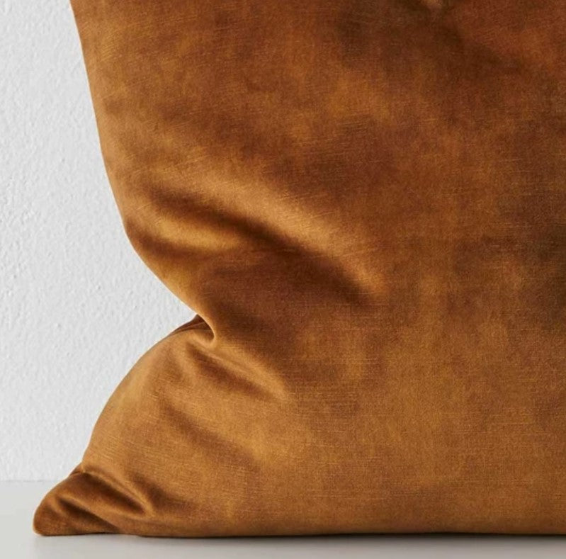 Weave Ava Velvet Fabric 50cm Cushion - Ochre