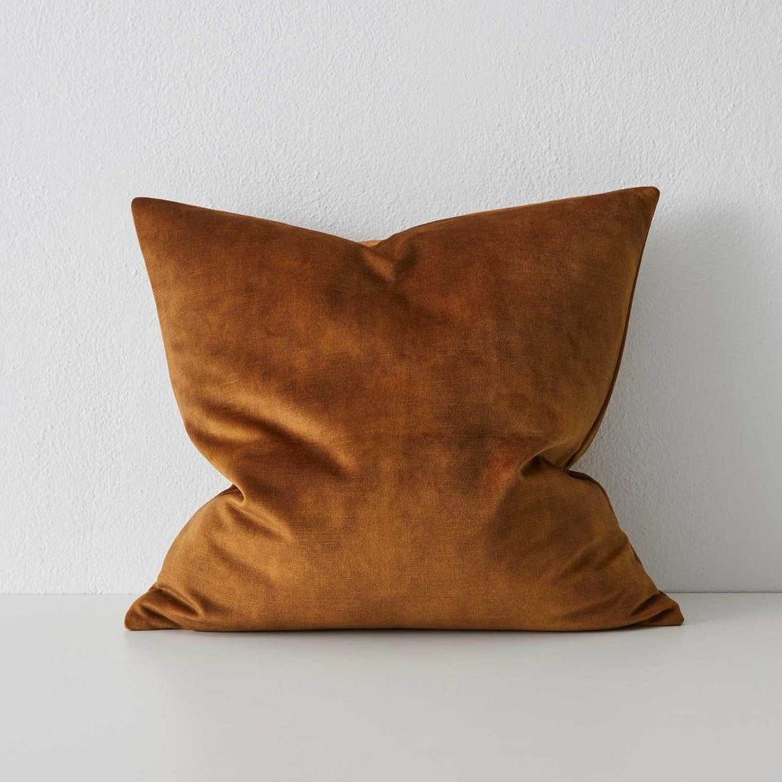 Weave Ava Velvet Fabric 50cm Cushion - Ochre