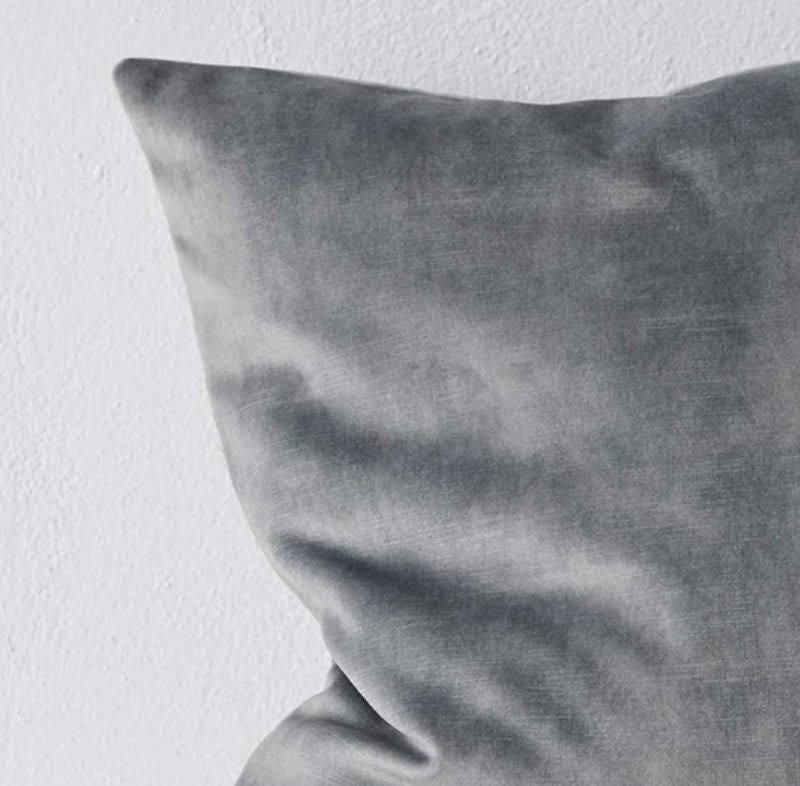 Weave Ava Velvet Fabric 50cm Cushion - Steel