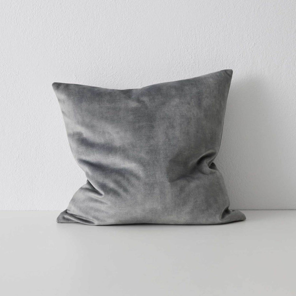 Weave Ava Velvet Fabric 50cm Cushion - Steel