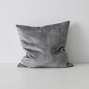 Weave Ava Velvet Fabric 50cm Cushion - Steel