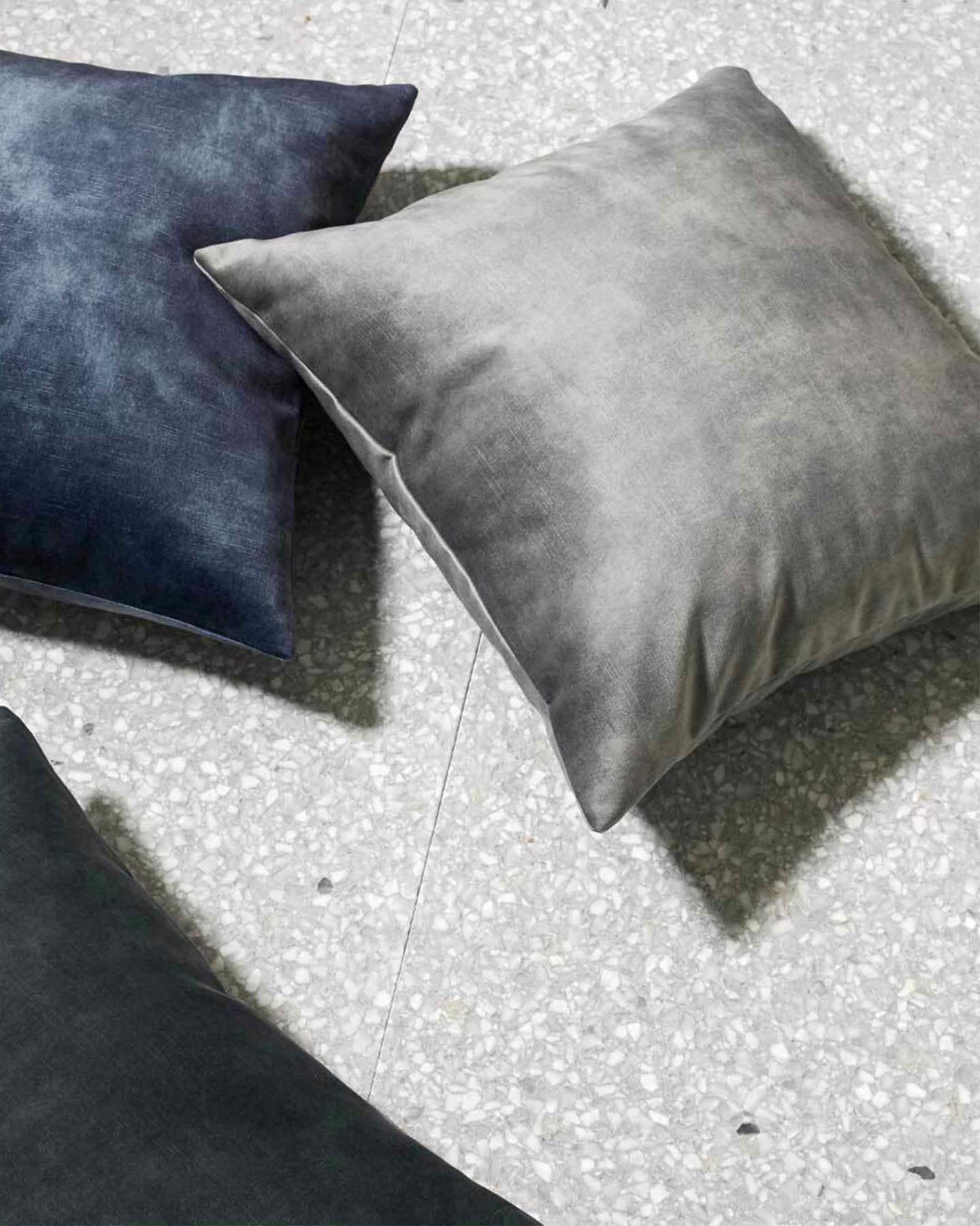 Weave Ava Velvet Fabric 50cm Cushion - Steel