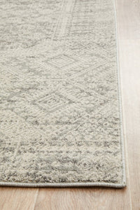 Zarah Power-Loomed Polypropylene Rug Runner - Silver