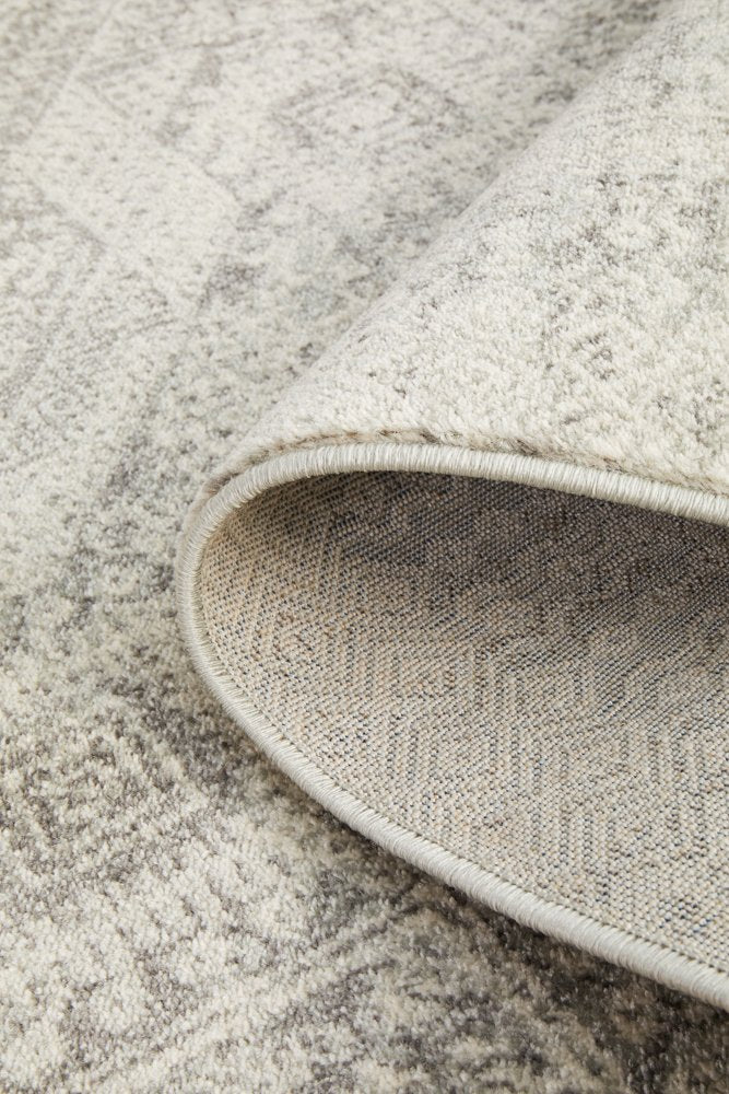 Zarah Power-Loomed Polypropylene Rug Runner - Silver