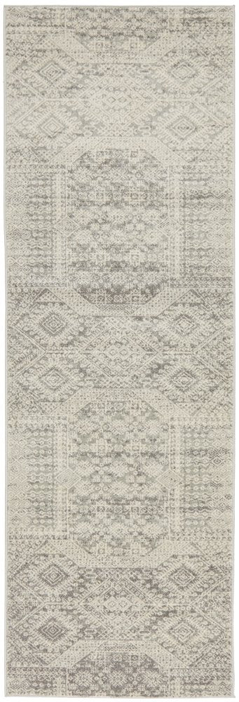 Zarah Power-Loomed Polypropylene Rug Runner - Silver