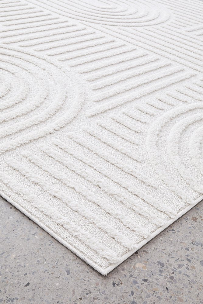 Zoe Power-Loomed Polypropylene Rug - White