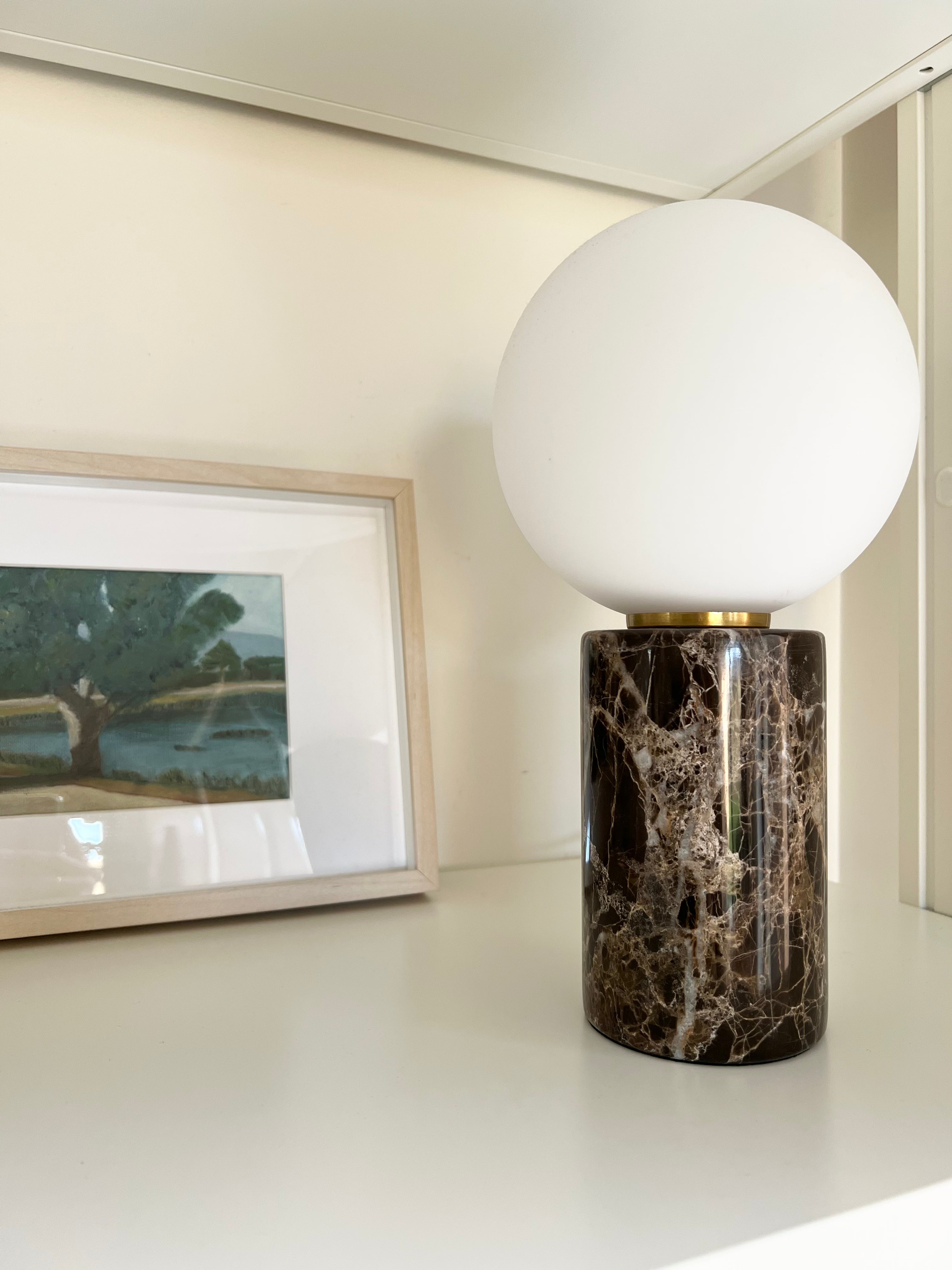 Brown marble table lamp deals